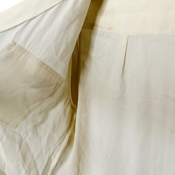 alice + olivia Women's White Medium Silk Spandex Blend V-Neck Blouse - Picture 9 of 11